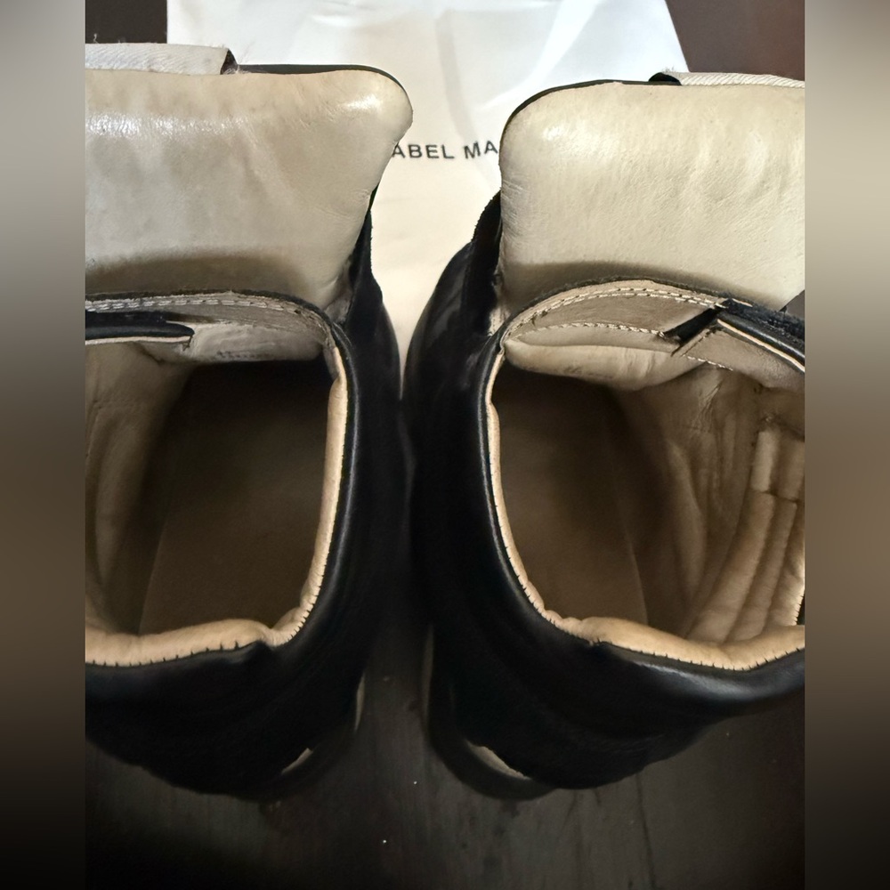 Isabel Marant Balskee 50MM High-TOP Wedge Black and White Sneakers - Picture 3 of 6